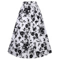 Belle Poque Vintage Retro élastique à la taille en coton A-Line Swing Long Skirt BP000324-1